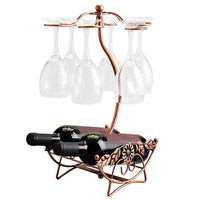 Iron Wire Maple Leaf Hollow Wine Rack Stand Hanging Drinking Glasses-Wine Racks-Golonzo