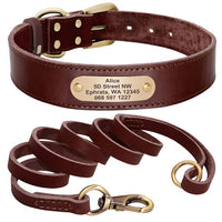 Personalized Pet Collar - Custom Leather Dog Collar Leash Set-Pet Collars & Harnesses-Golonzo