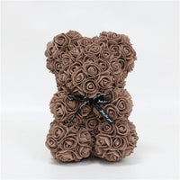 Hand Made Teddy Rose Bear With Box Artificial 25cm-Artificial flower-Golonzo