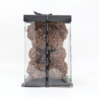 Hand Made Teddy Rose Bear With Box Artificial 25cm-Artificial flower-Golonzo