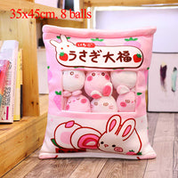 Snack Zipper Bag Pillow with Mini Animals Balls Inside-Pillows-Golonzo