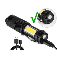 Mini Led 100 Meters Lighting Distance Flashlight XPE + Cob Lamp Beads Rechargeable-Flashlights-Golonzo
