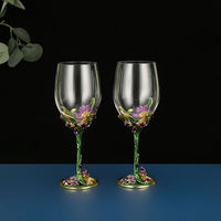 Enamel Iris Glass - Unique Champagne Flutes Crystalline-Glass-Golonzo