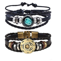 12 Zodiac Bracelets Luminous Charm Leather Bracelet-Bracelets-Golonzo