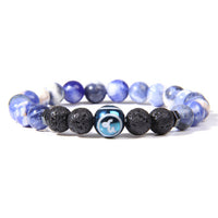 12 Zodiac Signs Charm Natural Stone Beads Bracelets-Bracelets-Golonzo