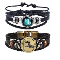 12 Zodiac Bracelets Luminous Charm Leather Bracelet-Bracelets-Golonzo