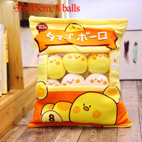 Snack Zipper Bag Pillow with Mini Animals Balls Inside-Pillows-Golonzo