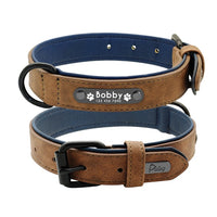 Leather Dog Collar Leash Set - Personalized Customized Dogs Collars-Pet Collars & Harnesses-Golonzo