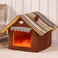 Stripe Soft Home Shape Dog Bed-Dog Beds-Golonzo