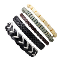 Vintage Casual Leather Charm Bracelets - Multilayer Braid Wrap Bangles-Bracelet-Golonzo