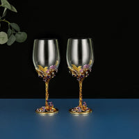 Enamel Iris Glass - Unique Champagne Flutes Crystalline-Glass-Golonzo