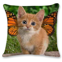 Cat Pattern Cotton Linen Throw Pillow Cushion Cover Seat-Pillow Case and Shams-Golonzo