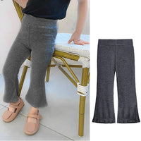 Girls High Waist Flared Pants Stretch Leggings-Pants-Golonzo