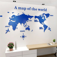 World Map Acrylic 3D Solid Crystal Wall Decoration-Wall Stickers-Golonzo