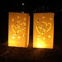 Heart Shaped Tea Light Holder Luminaria Paper Lantern Candle Bag-Camping Lights & Lanterns-Golonzo