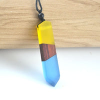 Vintage fashionable wood resin necklace pendant-Necklace-Golonzo