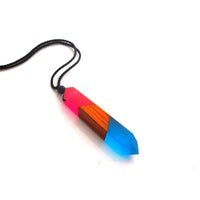 Vintage fashionable wood resin necklace pendant-Necklace-Golonzo