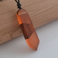 Vintage fashionable wood resin necklace pendant-Necklace-Golonzo