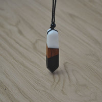Vintage fashionable wood resin necklace pendant-Necklace-Golonzo