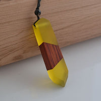 Vintage fashionable wood resin necklace pendant-Necklace-Golonzo