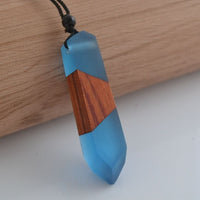 Vintage fashionable wood resin necklace pendant-Necklace-Golonzo