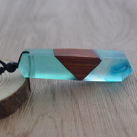 Vintage fashionable wood resin necklace pendant-Necklace-Golonzo
