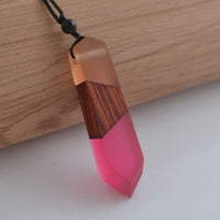 Vintage fashionable wood resin necklace pendant-Necklace-Golonzo