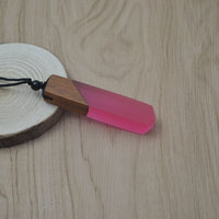 Vintage fashionable wood resin necklace pendant-Necklace-Golonzo