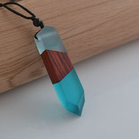 Vintage fashionable wood resin necklace pendant-Necklace-Golonzo