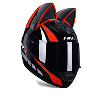 Full Face Motorcycle Helmet with Cat Ears-Motorcycle Helmets-Golonzo
