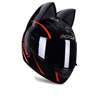 Full Face Motorcycle Helmet with Cat Ears-Motorcycle Helmets-Golonzo