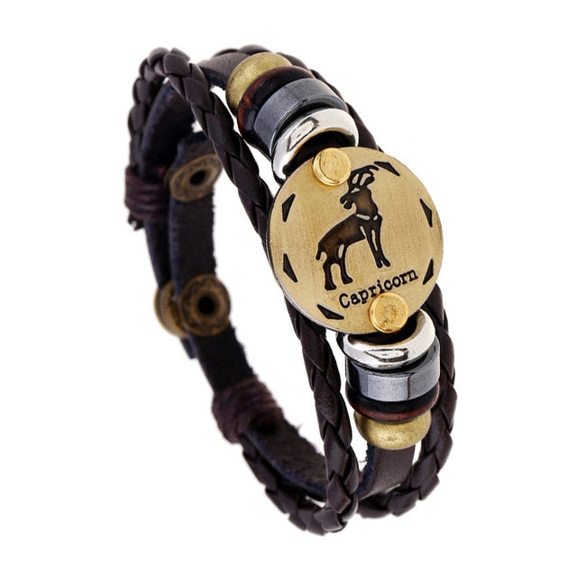 Zodiac Bracelet - Wooden Bead + Black Gallstone-Bracelet-Golonzo