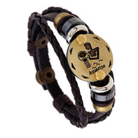 Zodiac Bracelet - Wooden Bead + Black Gallstone-Bracelet-Golonzo