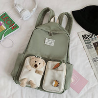 Women's Cute School Backpack with Doll Decoration-Backpacks-Golonzo