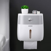 Plastic toilet paper holder bathroom double paper tissue box wall-Toilet Paper Holders-Golonzo