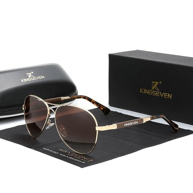 Titanium Alloy Polarized Sunglasses - Pilot Mirror Eyewear-Sunglasses-Golonzo
