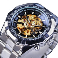 Stainless Steel Waterproof Mens Skeleton Watches-Watch-Golonzo