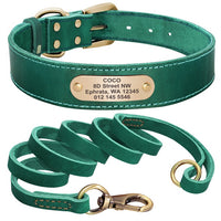 Personalized Pet Collar - Custom Leather Dog Collar Leash Set-Pet Collars & Harnesses-Golonzo
