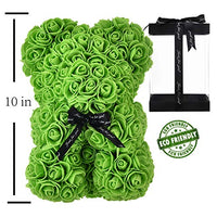 Hand Made Rose Teddy Bear 10 inch USA - Gift for Mothers Day, Valentines Day-Dolls-Golonzo