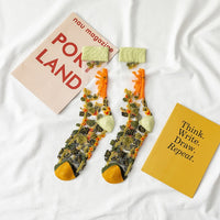 Creative Crystal Silk Tide Socks Funny Sunflowers Vines Flowers Happy Socks Casual-Socks-Golonzo