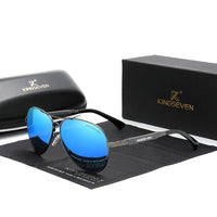 Titanium Alloy Polarized Sunglasses - Pilot Mirror Eyewear-Sunglasses-Golonzo
