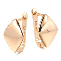 585 Rose Gold Glossy High Quality Dangle Earrings for Women-Earrings-Golonzo