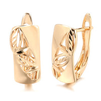 585 Rose Gold Glossy High Quality Dangle Earrings for Women-Earrings-Golonzo