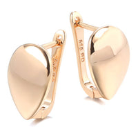 585 Rose Gold Glossy High Quality Dangle Earrings for Women-Earrings-Golonzo