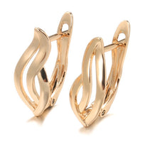 585 Rose Gold Glossy High Quality Dangle Earrings for Women-Earrings-Golonzo