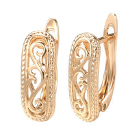 585 Rose Gold Glossy High Quality Dangle Earrings for Women-Earrings-Golonzo