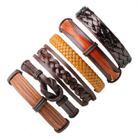 Vintage Casual Leather Charm Bracelets - Multilayer Braid Wrap Bangles-Bracelet-Golonzo