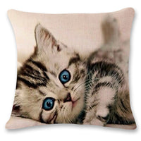 Cat Pattern Cotton Linen Throw Pillow Cushion Cover Seat-Pillow Case and Shams-Golonzo
