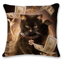 Cat Pattern Cotton Linen Throw Pillow Cushion Cover Seat-Pillow Case and Shams-Golonzo