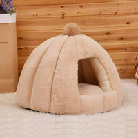 Plush Cat Cave Bed - Pudding Style-Cat Bed-Golonzo